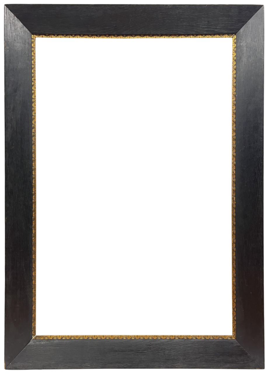 Cadre en chêne noirci et vue ornée — 100.5 x 67 cm — Ref. 2390