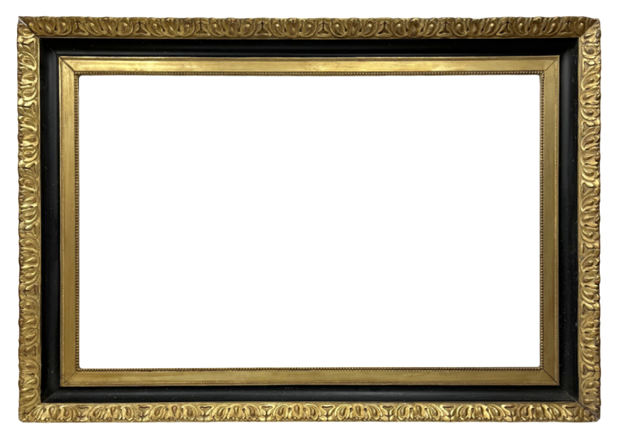 Cadre XIXe noir et or — 79 x 125 cm — Ref.3053