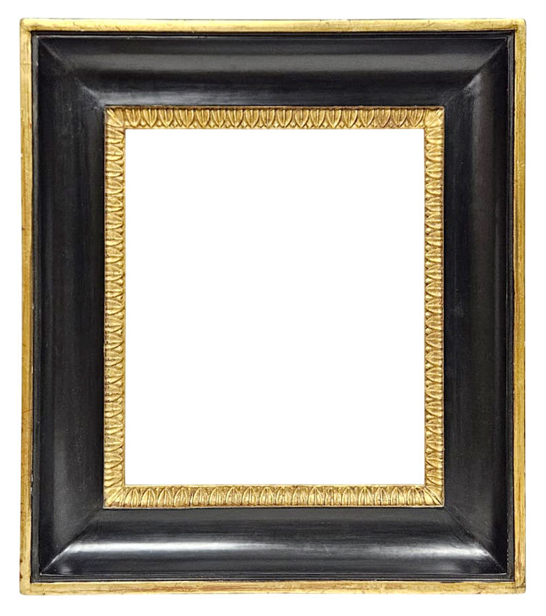 Cadre noir et or à gorge —31,7 x 28 cm — Ref. 3056