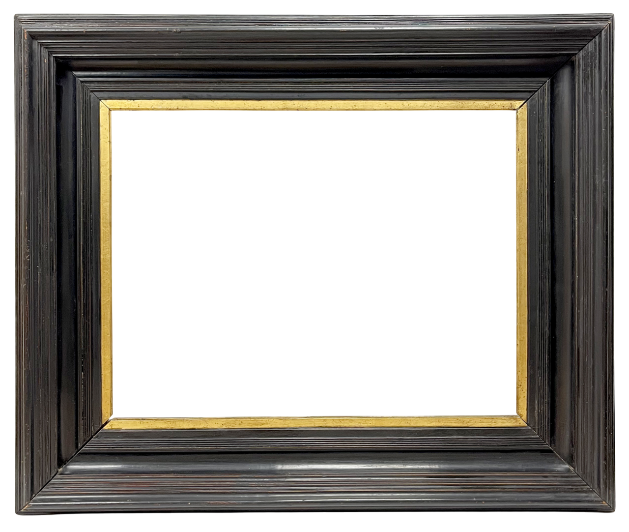 Cadre en bois noirci mouluré et vue dorée XIXe — 47,3 x 61,4 cm — Ref 2503