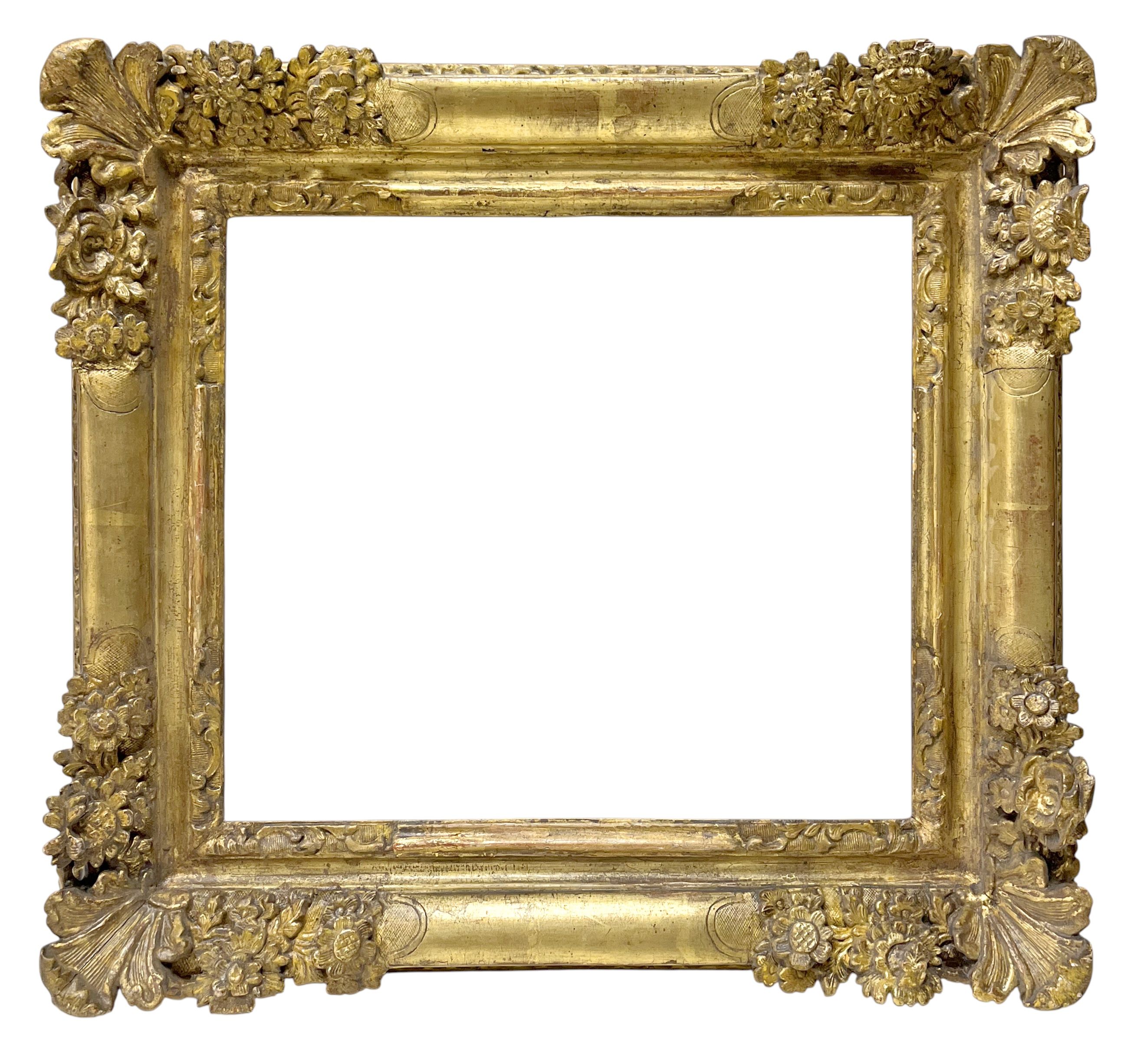 Cadre à coins fleuris d'époque Louis XIV — 35,8 x 39,2 cm — Réf. PC0367M2 (Paire PC0366M2)