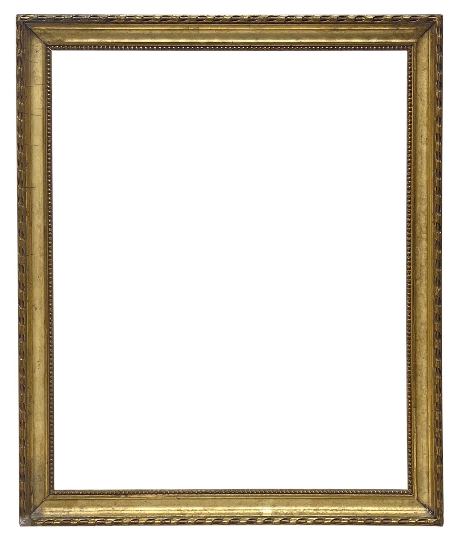 Cadre à jonc enrubanné et perles — 40 x 32.8 cm — Ref. 2635