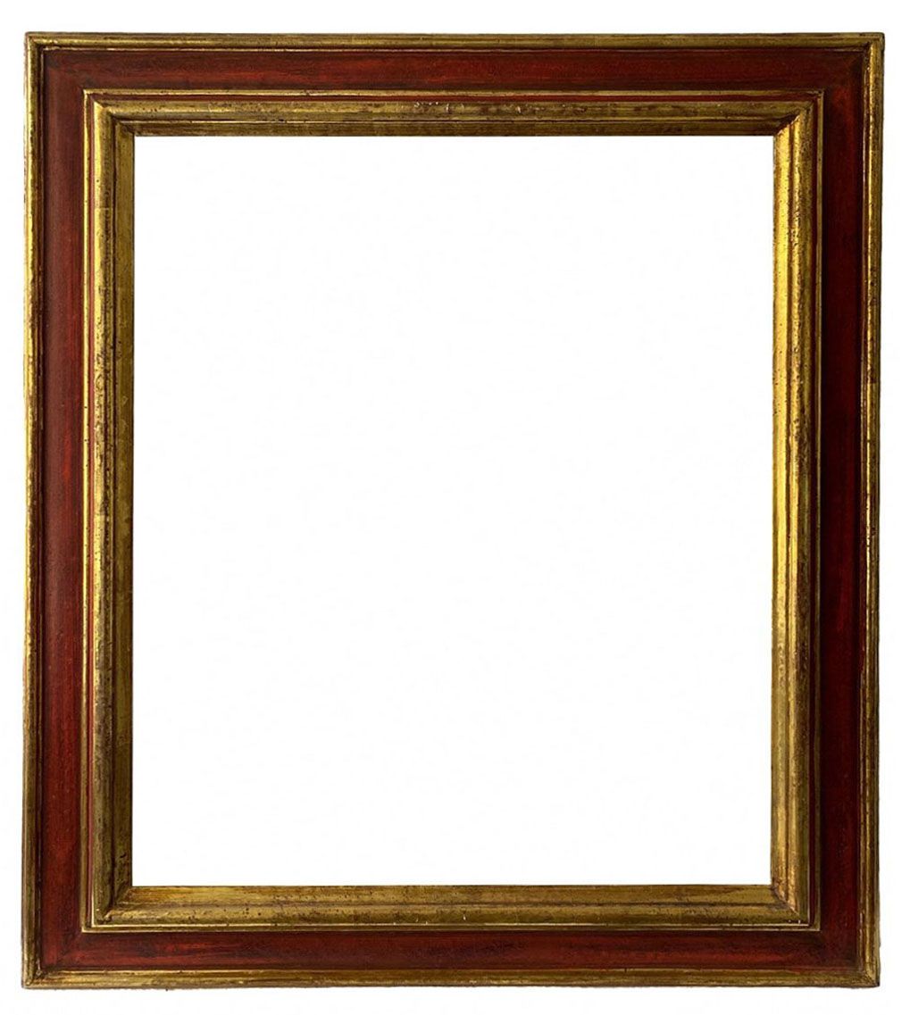 Modern red and gold frame - 86,00 x 69,80 - Ref - 1086