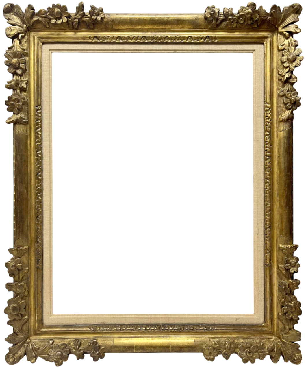 Cadre de style Louis XIV 'à coins fleuris' — 65,9 x 49,6