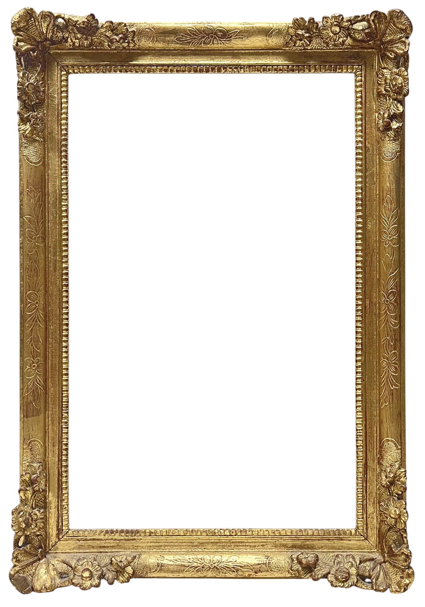 Cadre style Louis XIV 'à coins fleuris' — 48 x 31.5 cm — Ref. 2623