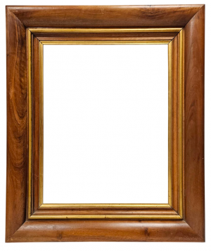 Cadre en noyer mouluré et filet doré XIXe — 57,5 x 48,7 cm — Ref. 3120 (Paire 3119) - Copie