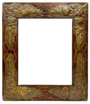 Cadre en bois et laiton repoussé — 52 x 42,2 cm — Réf. 2590