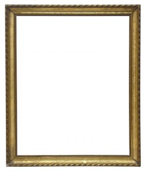 Cadre à jonc enrubanné et perles — 40 x 32.8 cm — Ref. 2635