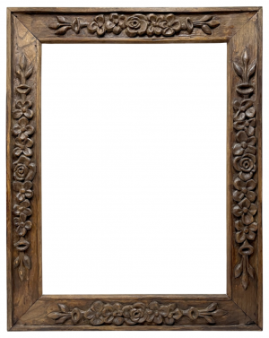 Cadre en bois sculpté de fleurs en semis — 75 x 55.4 cm — Ref. 2450