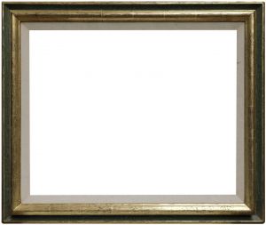 Gold and green molded wooden frame - 54.7 x 44.6 cm - REF-1061