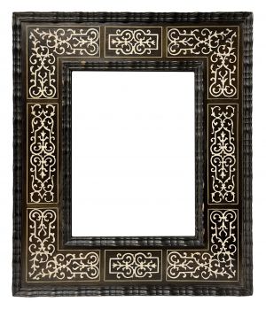 Cadre en bois noirci et marqueterie — 23,7 x 18 cm — Réf.PC0094M1 (Paire PC0095M1)